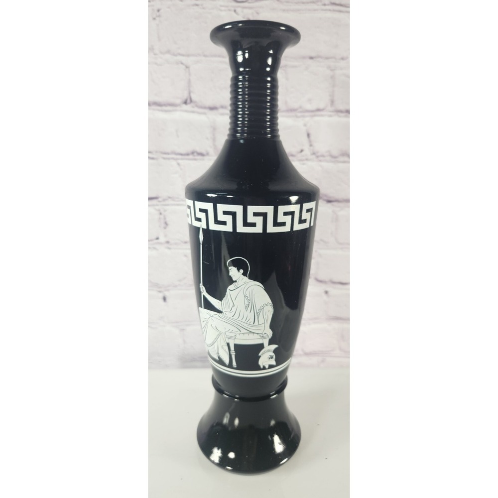 1958 Decanter Black Grecian Warrior w/Stopper Art Barware